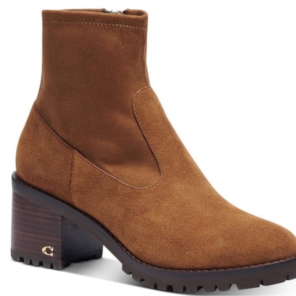 NIB Coach Joy Suede Lug Sole Ankle Boots Size 11